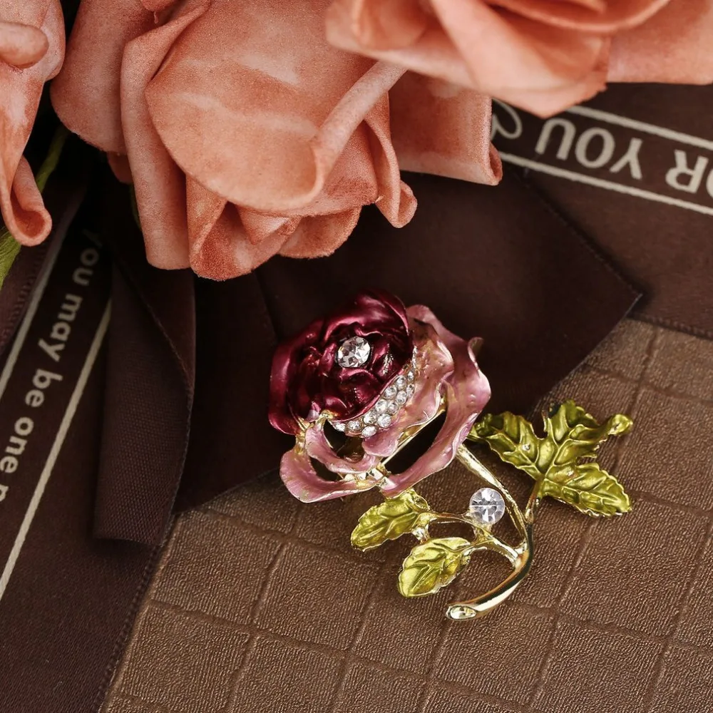 Топ Мода роскошный элегантный женский горный хрусталь Кристалл Роза цветок