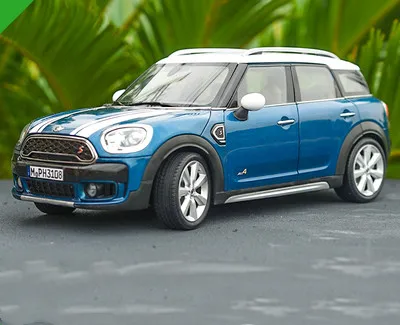Высокое моделирование 1:18 земляк мини cooper S цинковый сплав модель, расширенная коллекция и подарок модель автомобиля украшения - Цвет: Синий