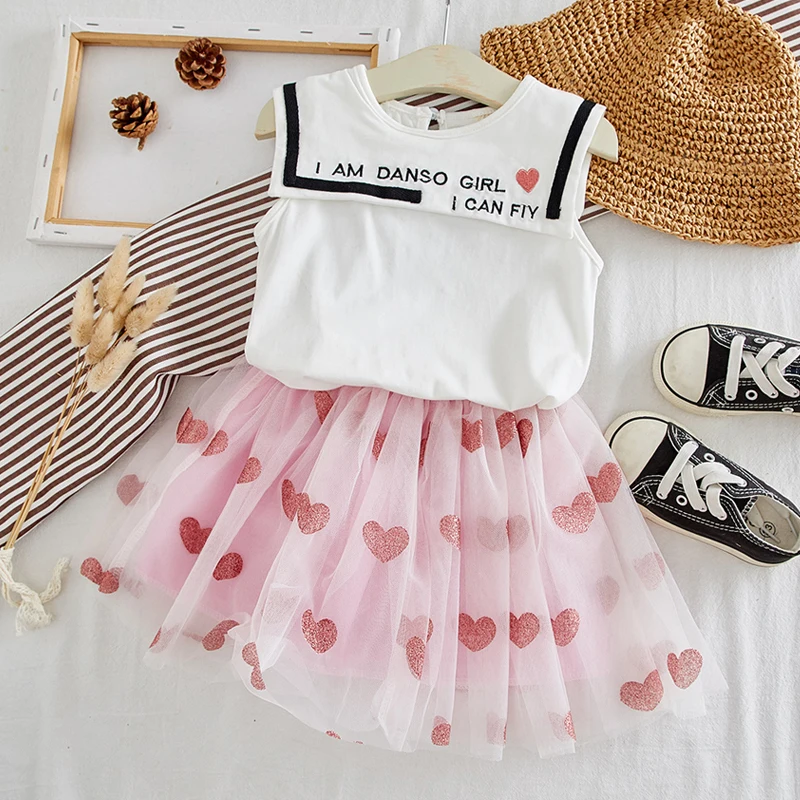 Комплекты для девочек Коллекция 2020 года Сезон лето Новинка Милая футболка с