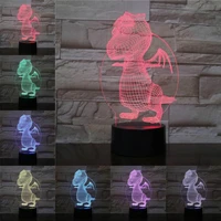 novelty 3d lamp illusion night light led bulb usb rgb multicolor dragon home christmas kid toy gifts for children home deocr