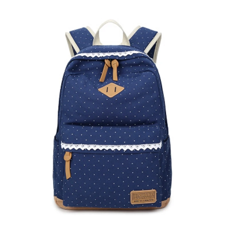 

Spring and autumn new shoulder bag printing wave point female bag canvas student bag travel bag fashion casual youth backpack