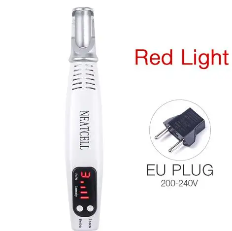 Red Light EU Plug Лазер для кожи Mini Picosecond лазерная ручка красный синий свет терапия тату шрам моль веснушки удаление пятновыводитель темных загрязнений прибор для ухода за кожей - Цвет: Red Light EU Plug