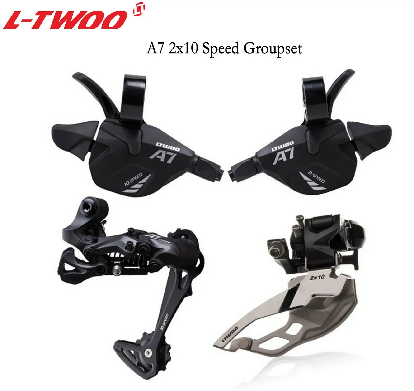 A7 2x10 4 Kits LTWOO велосипед A7 2X10 скоростей переключатель рычага переключения+ передний/задний переключатель для MTB велосипеда 20 скоростей кассета звездочки 32T 36T 40T - Цвет: A7 2x10 4 Kits