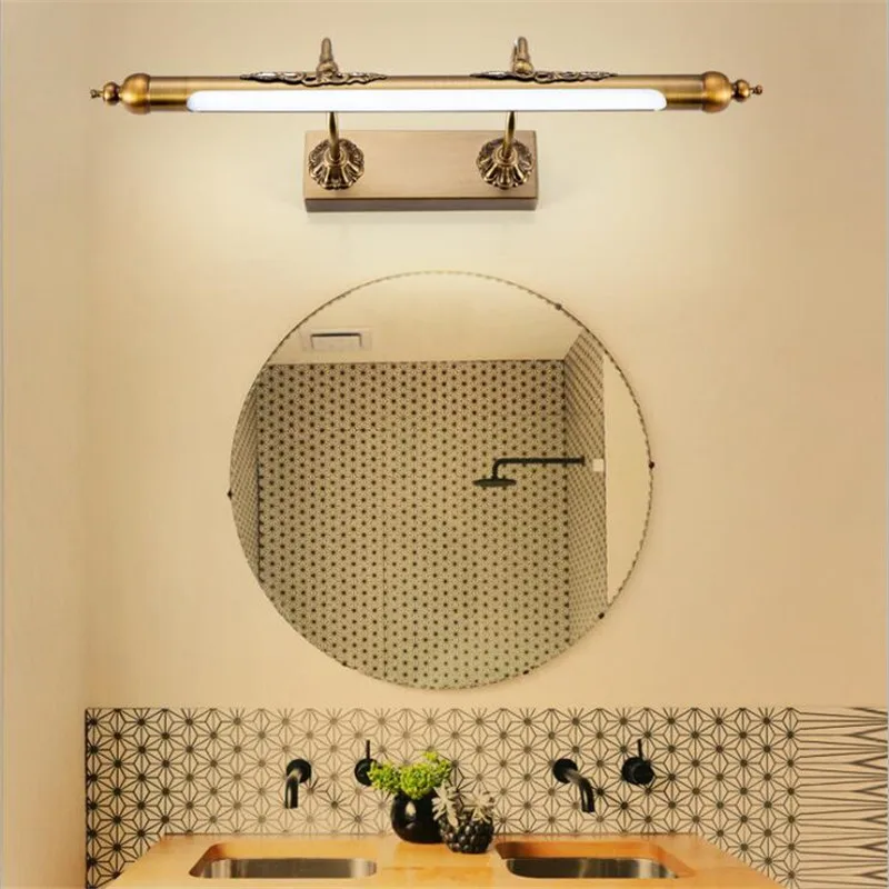 Винтажный акриловый светодиодный зеркальный светильник из меди в американском