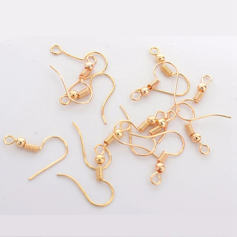 rose gold 100 шт./лот 20x17 мм DIY аксессуары для серьги застежки крючки фитинги "сделай сам" для изготовления ювелирных изделий, аксессуары железный крюк Earwire ювелирные изделия - Цвет: rose gold