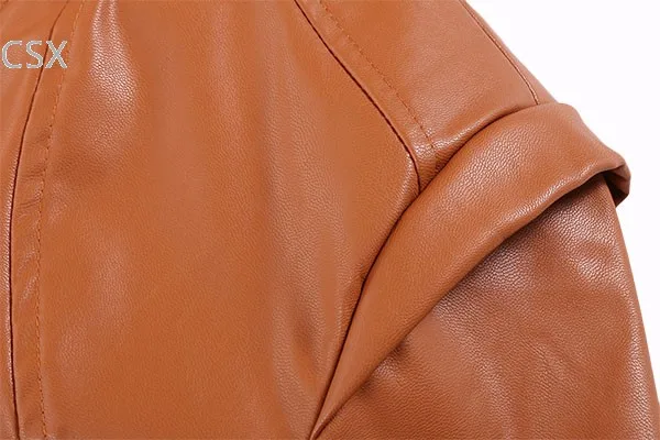 Женская мотоциклетная куртка из мягкой искусственной кожи черная коричневая