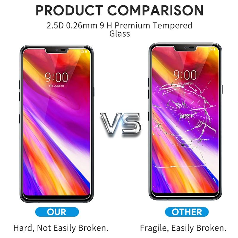 2 шт./лот закаленное стекло для LG G7 2.5D Защитная пленка мобильного телефона K8 2018 K10 K9