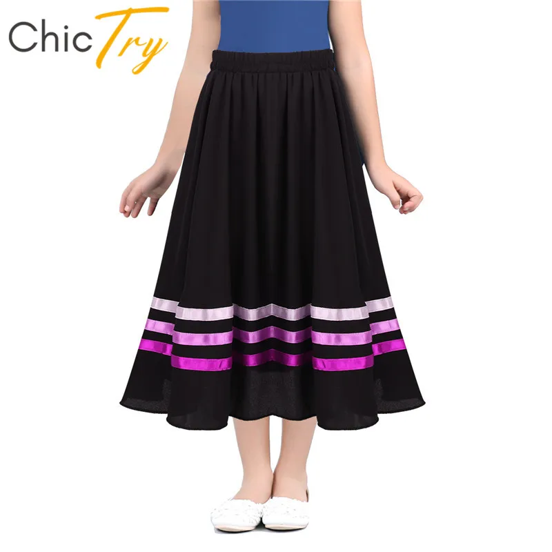ChicTry/Детская шифоновая юбка для танцев девочек современные костюмы лирических