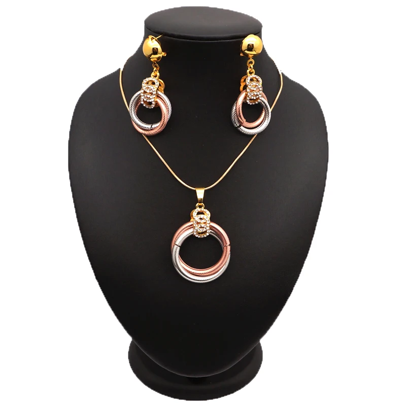 Оптовая цена наборы ювелирных изделий с золотым листом новый дизайн со стразами