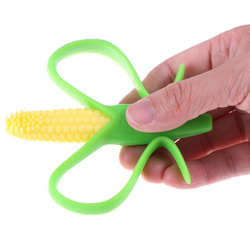Детский силиконовый Прорезыватель для обучения зубной щётке BPA Free Banana Corn малышей