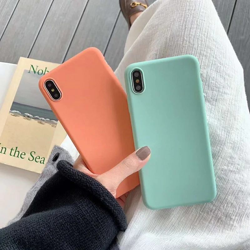 Мягкий чехол из ТПУ для Apple iPhone 6 7 8 6S 6splus 7Plus 8Plus X XS XR Xsmax мятный зеленый морской цвет