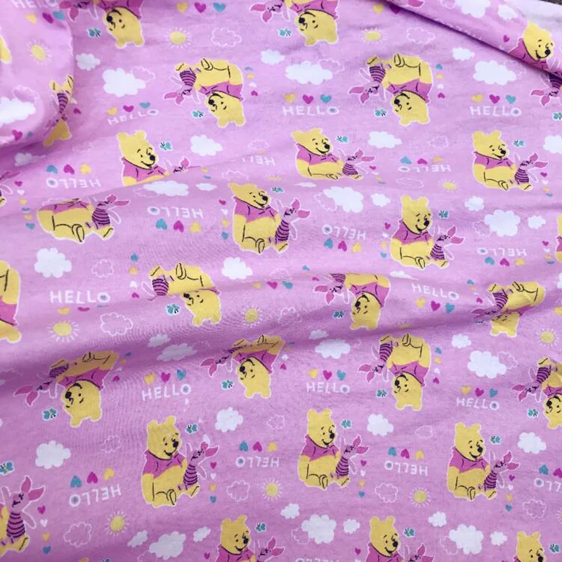 Милая Розовая Трикотажная хлопковая ткань с милым принтом медведя