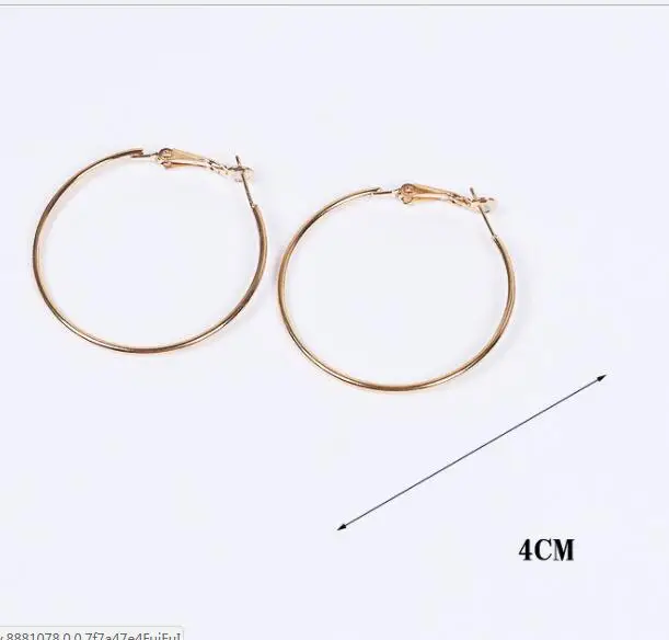 gold 4cm Горячие 50 шт большие круглые серьги кулон ушной крючок MS для изготовления серег DIY ювелирные аксессуары - Окраска металла: gold 4cm