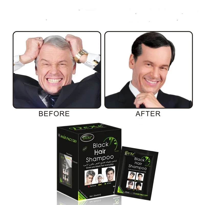 5 шт. dexe продукт для окрашивания волос Быстрый черный шампунь белый становится