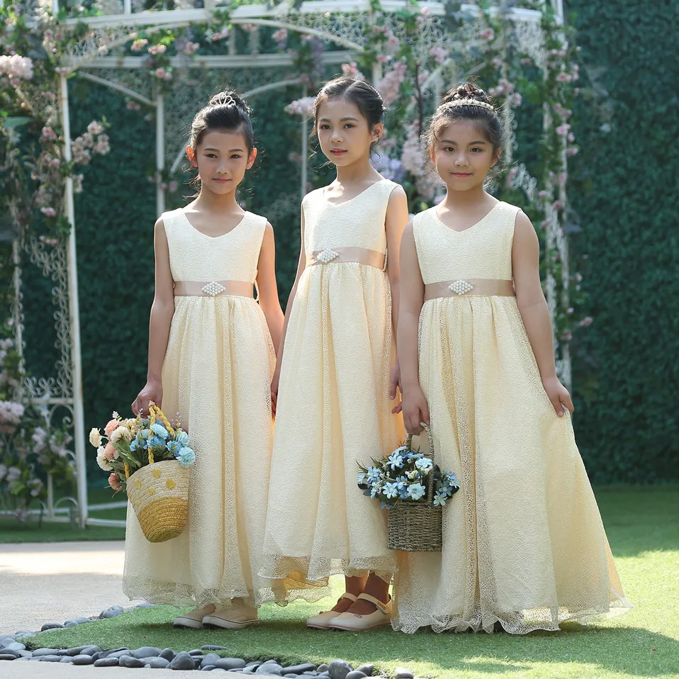 Милая праздничная одежда для девочек летнее кружевное свадебное платье