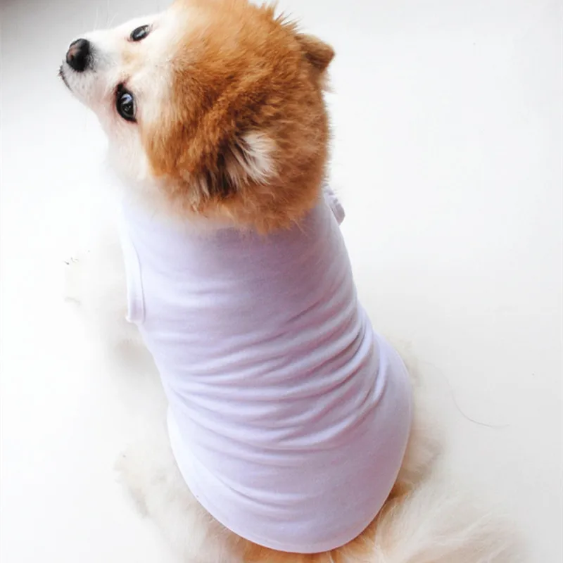 Одежда с принтом в виде собак летние однотонные Цвет Собаки Футболка без рукавов