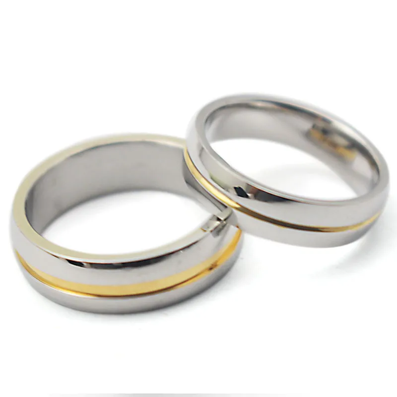Обручальные кольца унисекс простые золотистые из нержавеющей стали 2 цвета