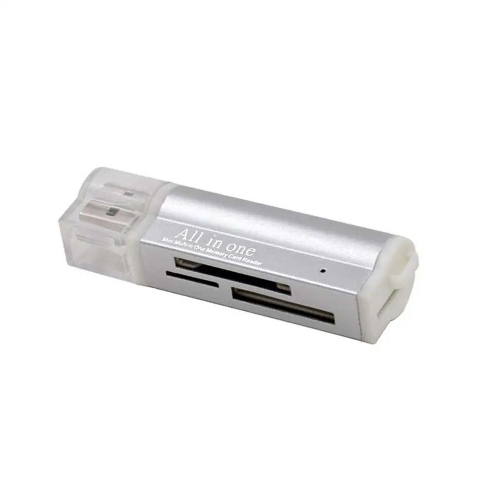 silver Мульти четыре в 1 Micro USB 2,0 считыватель карт памяти Адаптер для Micro SD SDHC TF M2 MMC MS PRO DUO кардридер горячая Распродажа - Цвет: silver