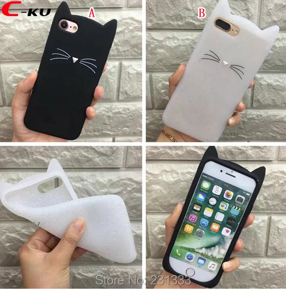 C ku Блестящий Кот Мягкий чехол силикон гель для Iphone X XS 8 7 PLUS 7plus 6 6S SE 5 5S мультяшный