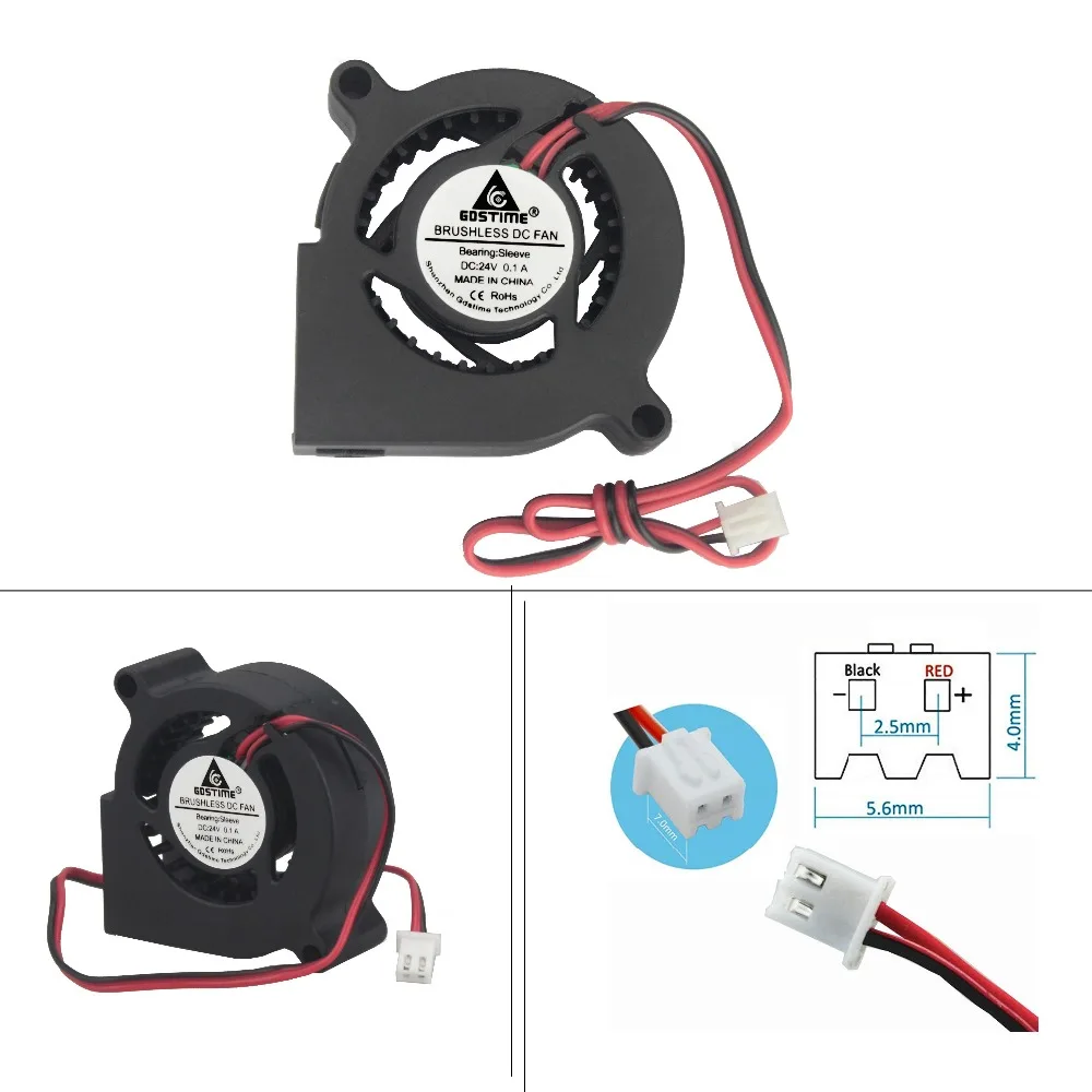 Escape de Ventilação dc sem Escova Gdstime 24 v 50mm 5020 Ventilador Refrigerador 50x50x20mm 5 cm Blower Fan Volt 100 Pcs dc fã