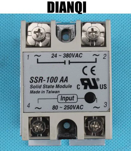 Твердотельное реле SSR 100AA ac 100A 80 250V AC до 24 380V твердотельного состояния с