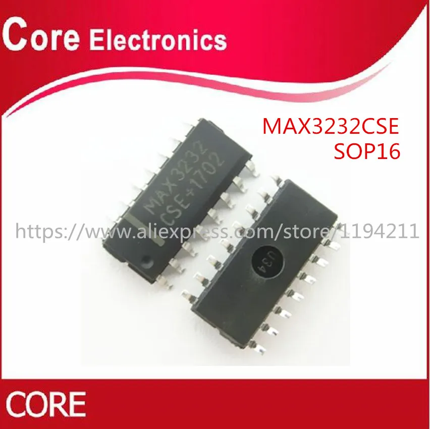 500 шт. MAX3232CSE MAX3232 IC SOP 16|Интегральные схемы| |