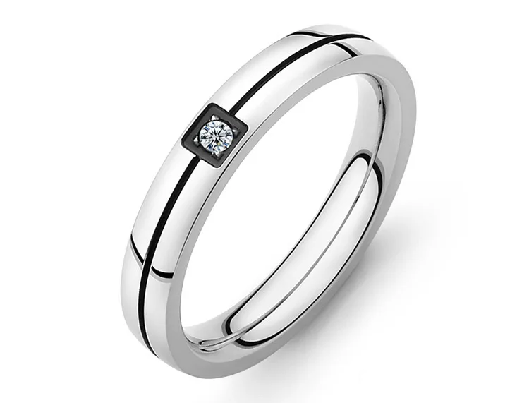 Новейшая мода 316l нержавеющая сталь западные обручальные кубические циркониевые