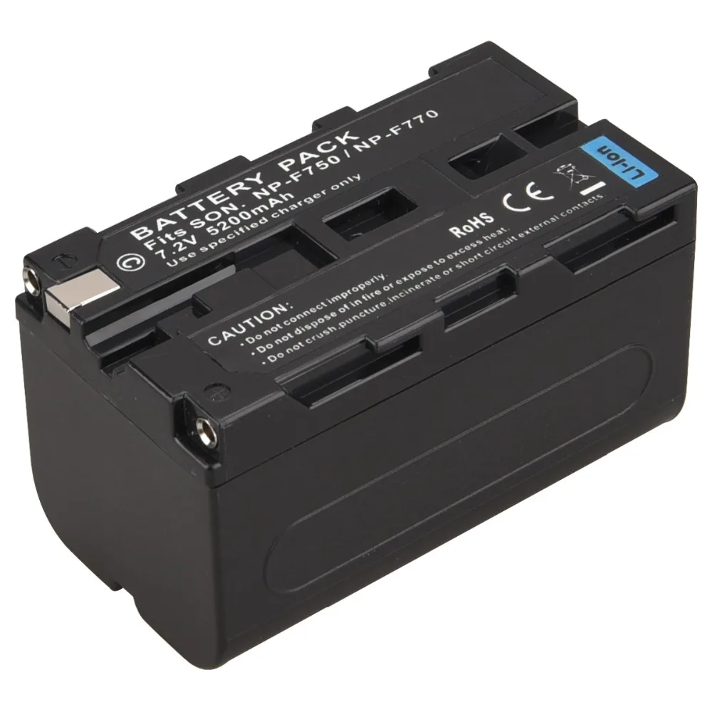 Высокая емкость 2x5200 mAh NP-F750 NP-F770 батарея + USB зарядное устройство для Sony камеры |