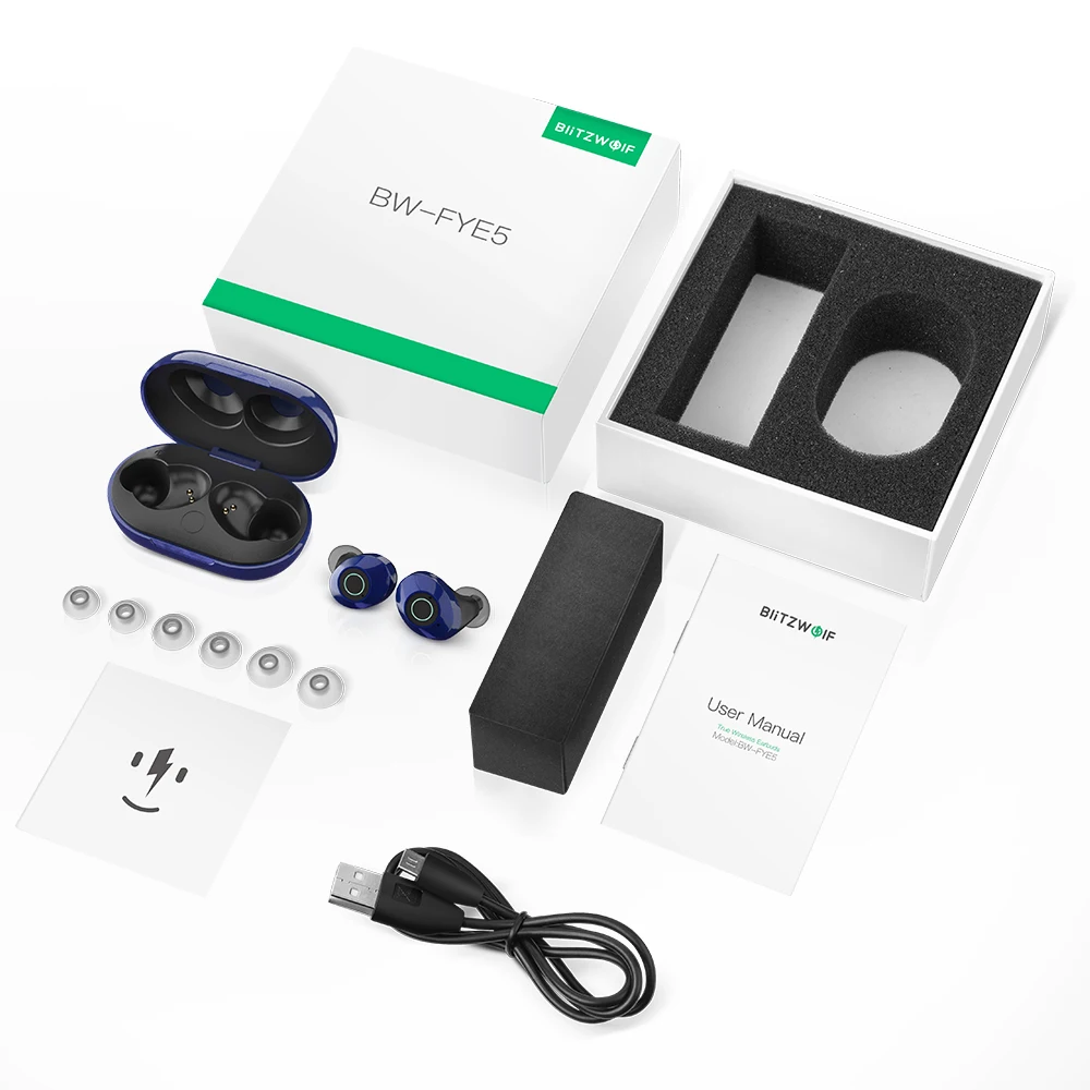 Blitzwolf BW-FYE5 bluetooth беспроводные наушники TWS наушники bluetooth V5.0 10 м подключение стерео наушники IPX6 Водонепроницаемый