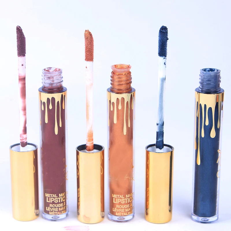 Металлический цвет матовый блеск для губ пигмент женская косметика матовая