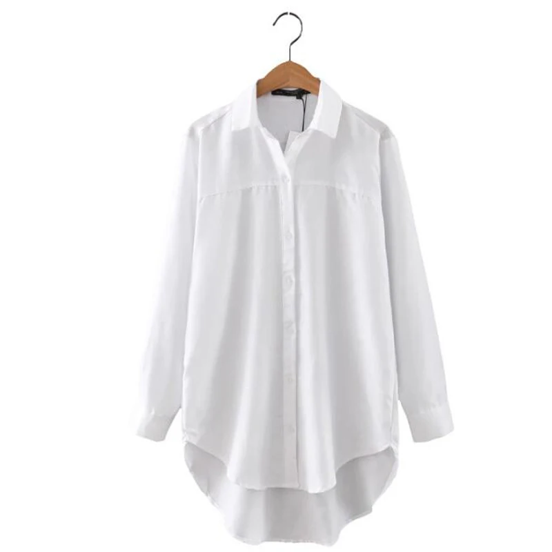 Blusas Новый элегантный Для женщин Демисезонный Vogue Свободные Длинные Девушка