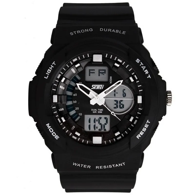 SKMEI светодиодный цифровой Стоп армейский спортивные часы для мужчин роскошные