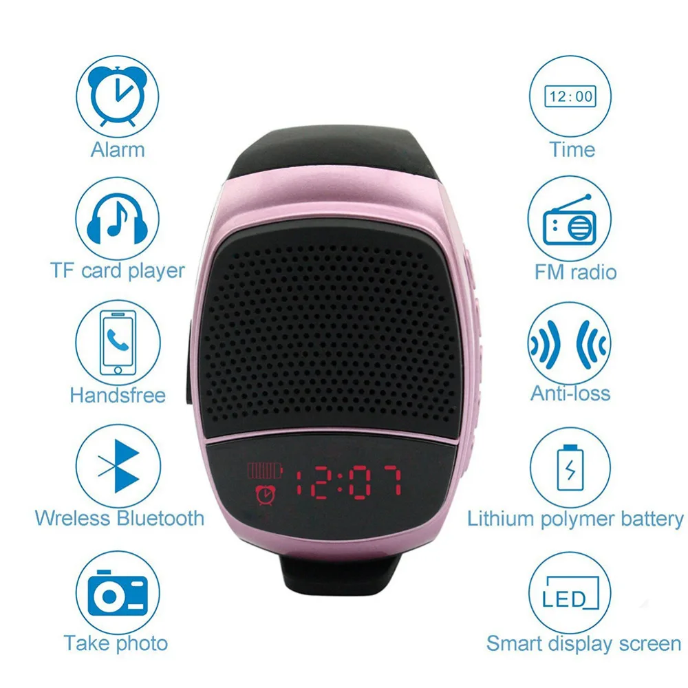 Новый многофункциональный Беспроводной Bluetooth TF карты игральные часы + сабвуфер