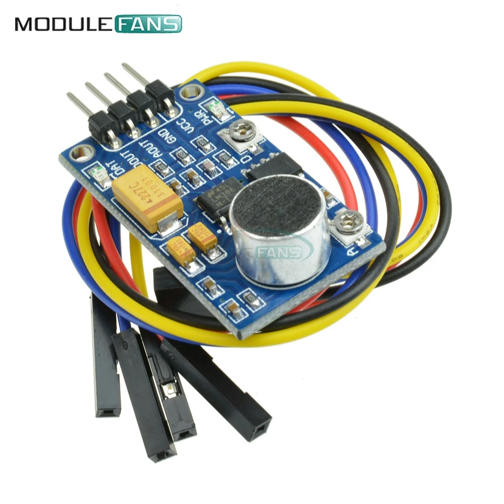 LM386 аудио усилитель мощности модуль обнаружения звука сенсор голосовой сенсор доска для обнаружения окружающего звука
