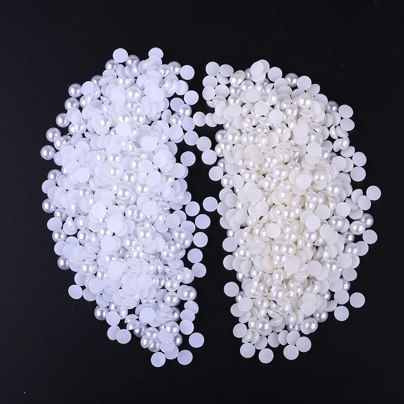 500 шт./лот 7 мм ABS цвета слоновой кости имитация жемчуга полукруглые бусины дешевые