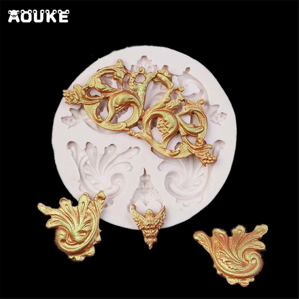 

European Retro Pattern Fondant Silicone Mold Biscuits Pastry Mould Ice cube Chocolate Candy Molds Baking Cake Decoration Tools