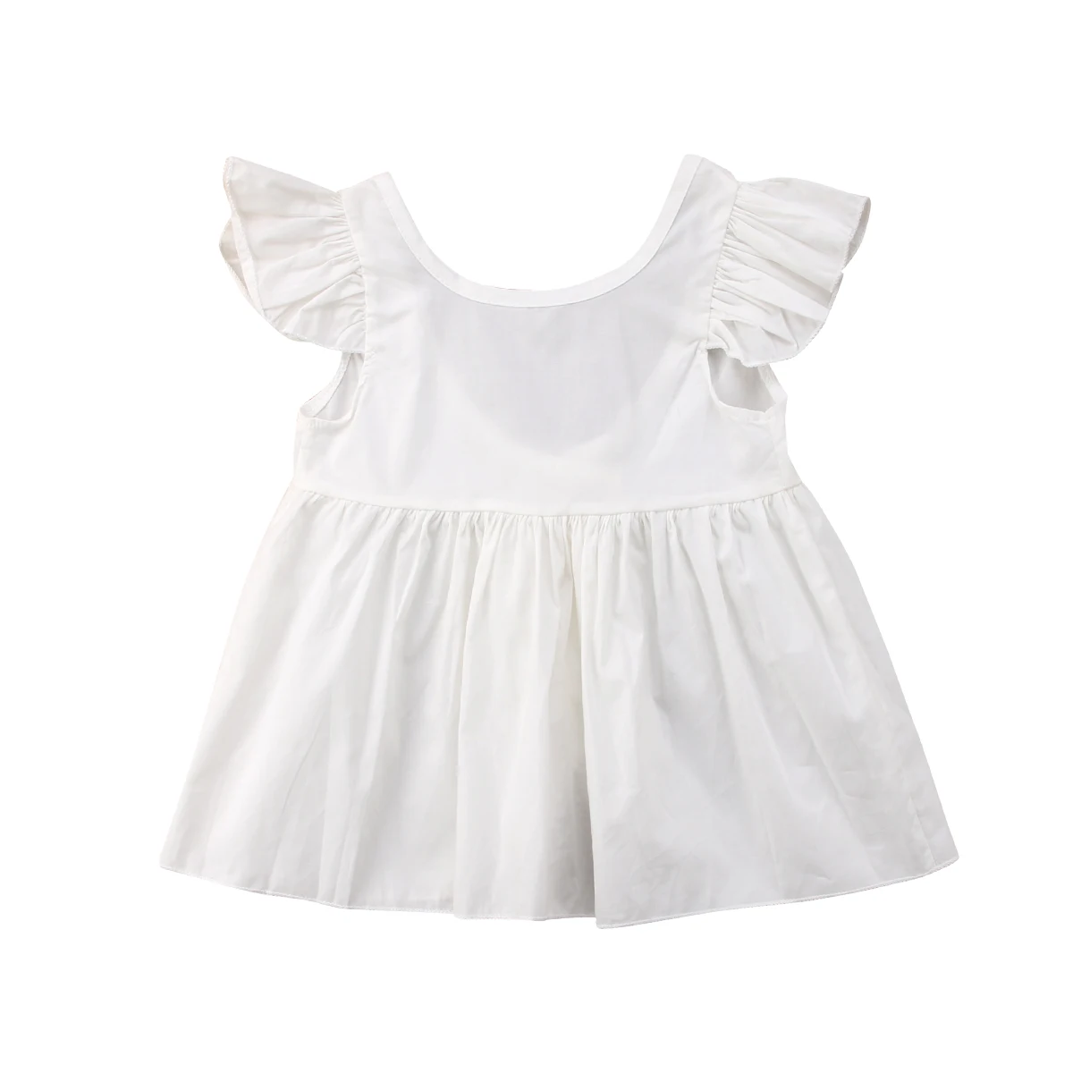 Cute Newborn Kids Baby Girls Ruffles Backless Dress Tops T-shirt Sundress Summer Clothes | Детская одежда и обувь
