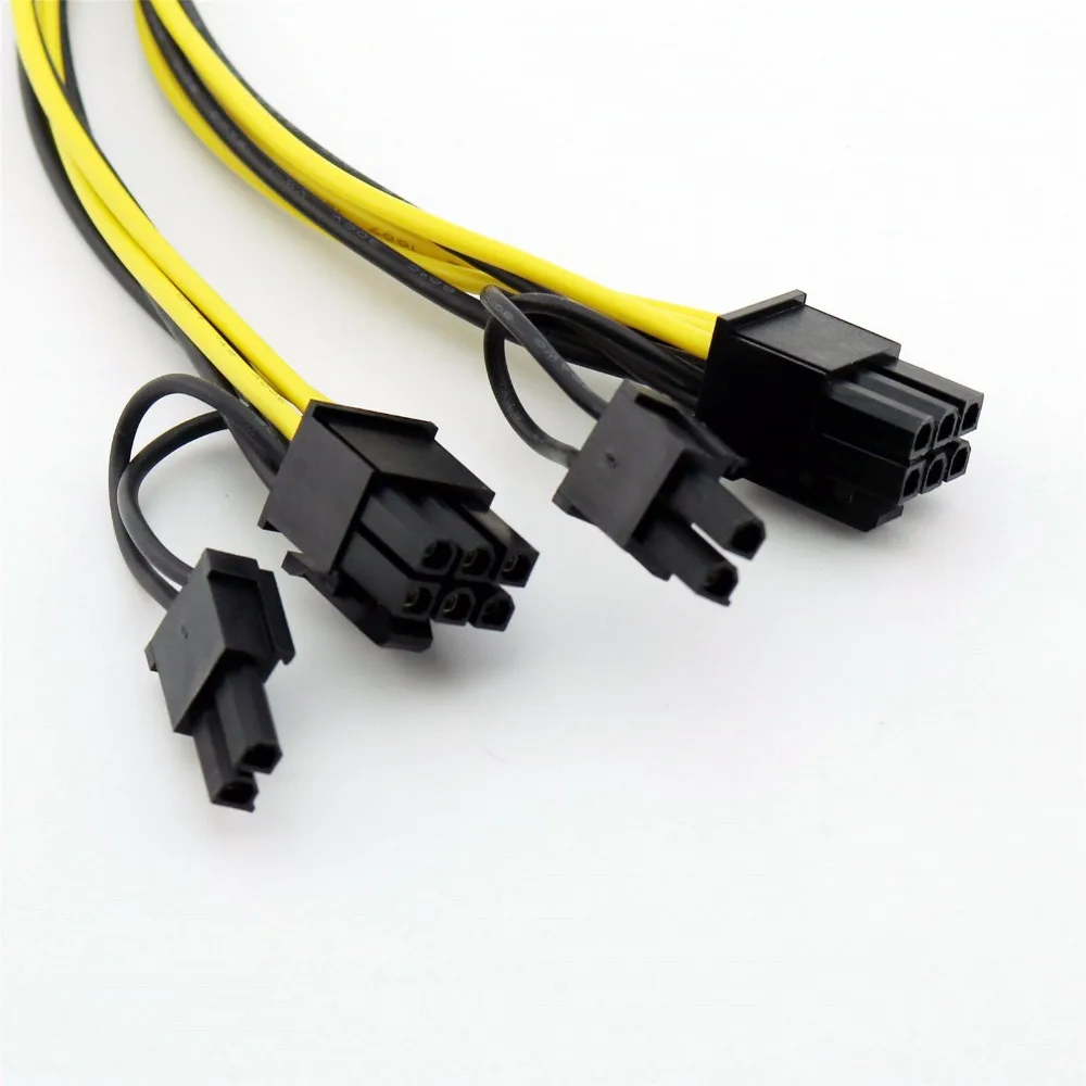 10x PCI-E 6 Pin to Dual 6+2 8 Express Power Adapter Y Splitter Connector Cable by MinerParts 20cm | Компьютеры и офис
