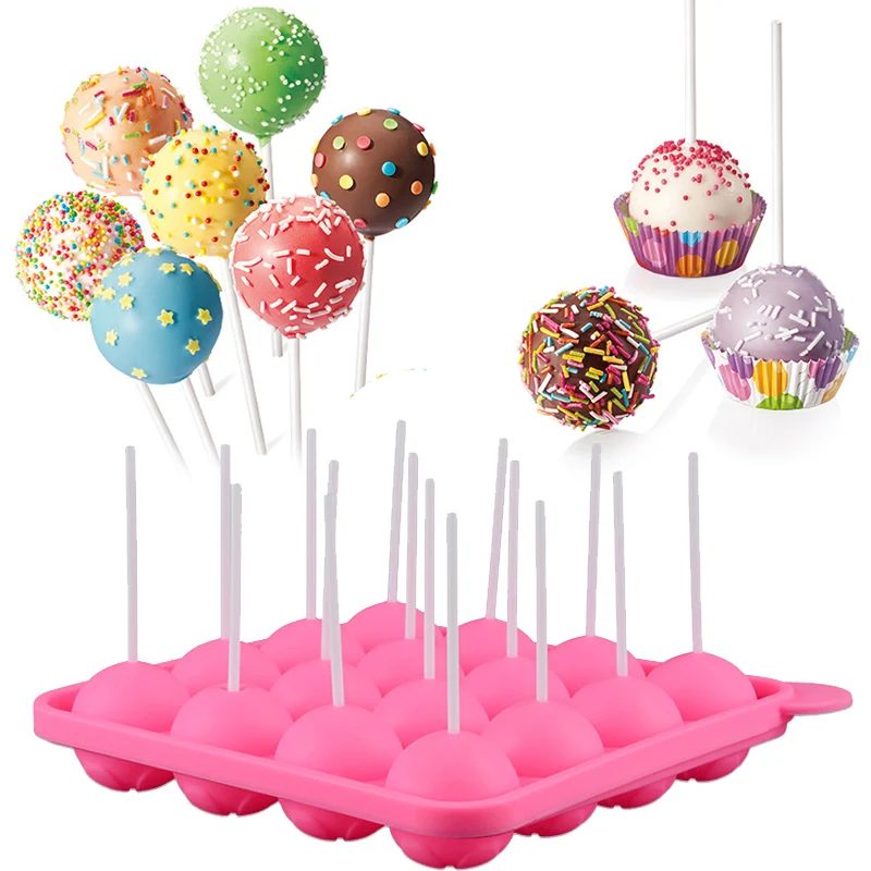 Силиконовая форма для леденцов с круглыми отверстиями 16 шт. все сладкого