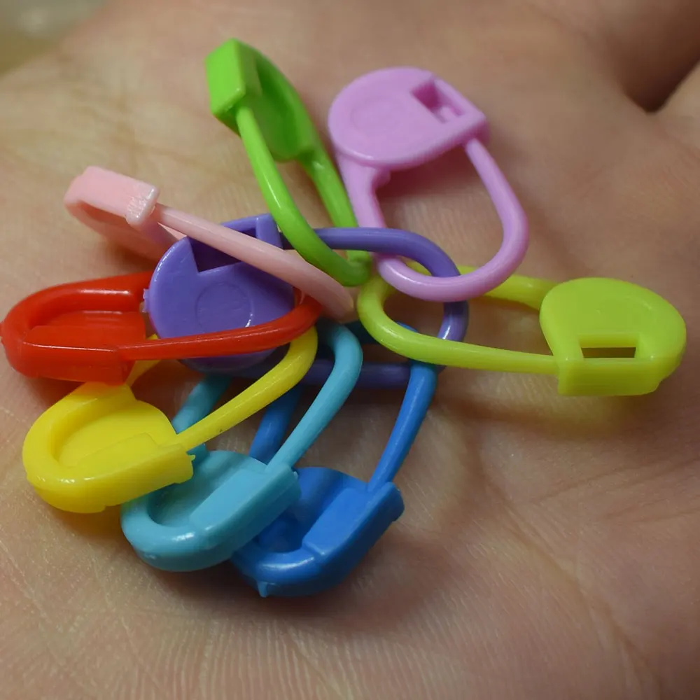 100 шт. разноцветные пластиковые спицы для вязания крючком маркеры защелка зажим