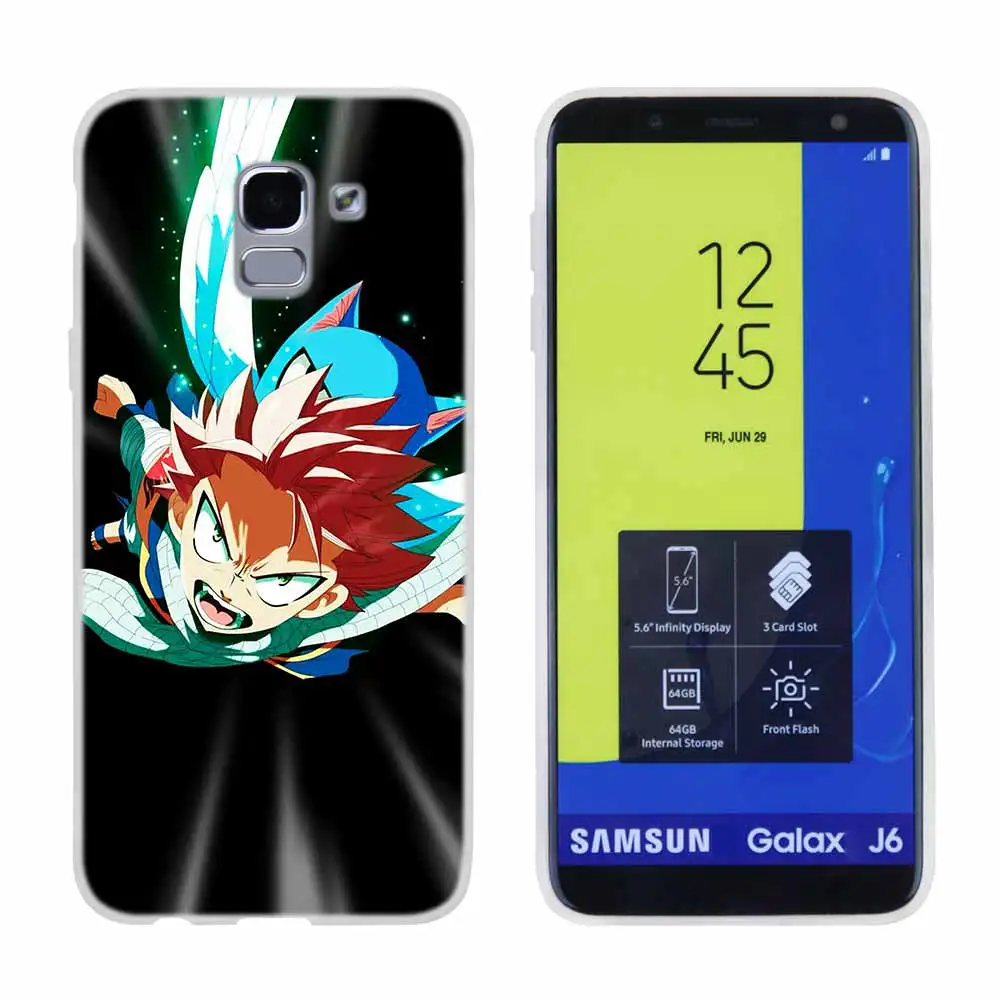 as the picture 14 Мягкий чехол из ТПУ для samsung Galaxy J6 J8 J3 J5 J7 J4 Plus EU Prime Pro Ace j610 Аниме Манга Сказочный хвост - Цвет: as the picture 14