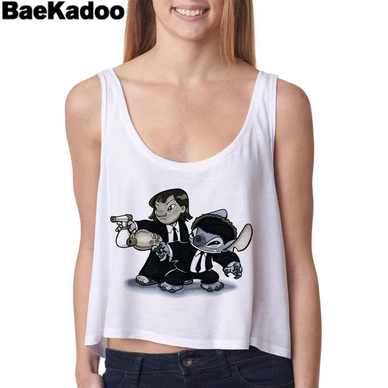 Милая женская одежда BAEKADOO пляжные кроп топы летняя забавные мини майки|mini tank top|crop