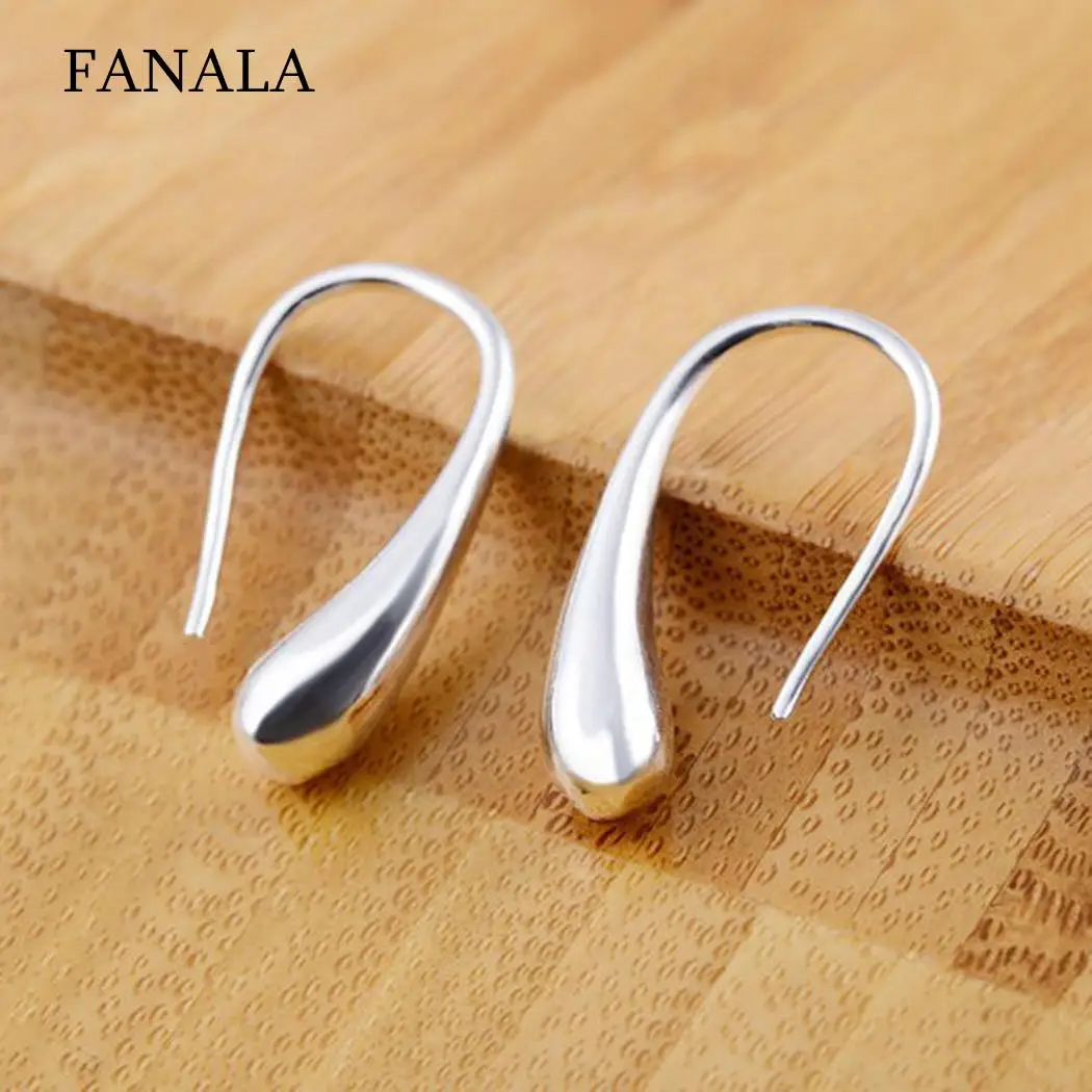 Висячие Модные посеребренные каплевидные женские серьги на крючках вечерние