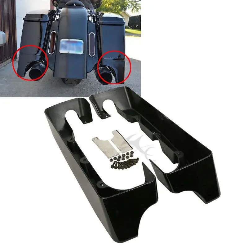 Мотоцикл 4 &quotдвойной срезной жесткий седельная сумка расширение для Harley Touring Road