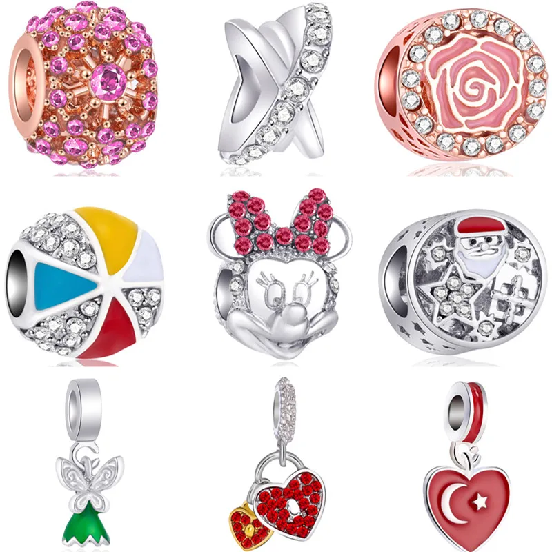 Роскошный хрустальный шар звезды ключ талисман Микки бусины подходят Pandora