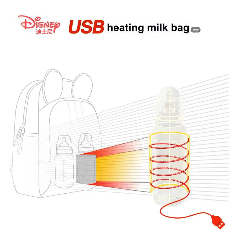 Disney большая емкость USB Водонепроницаемая сумка для подгузников ткань Оксфорд изоляционные сумки бутылочки для кормления сумка для хранения Мумия дорожный рюкзак
