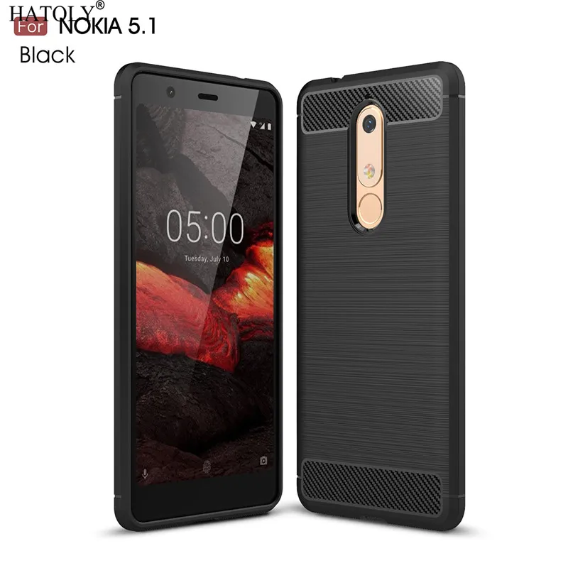 Чехол для Nokia 5 1 чехол резиновый и мягкий из ТПУ углеродного волокна 2018 TA-1061 HATOLY |