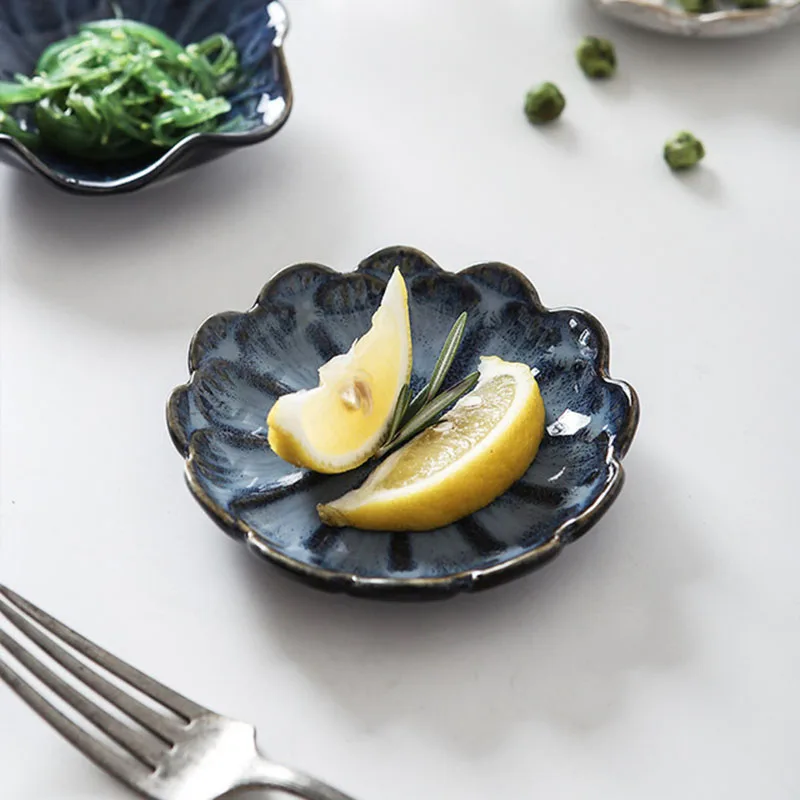 Блюдо для приправ в европейском стиле форме цветка глазурное блюдо фруктов