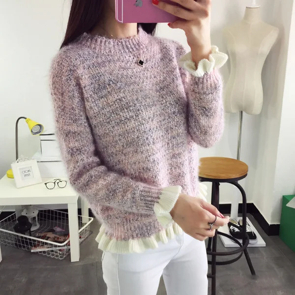 Женский вязаный свитер новинка 2021 модные топы с длинными рукавами и круглым