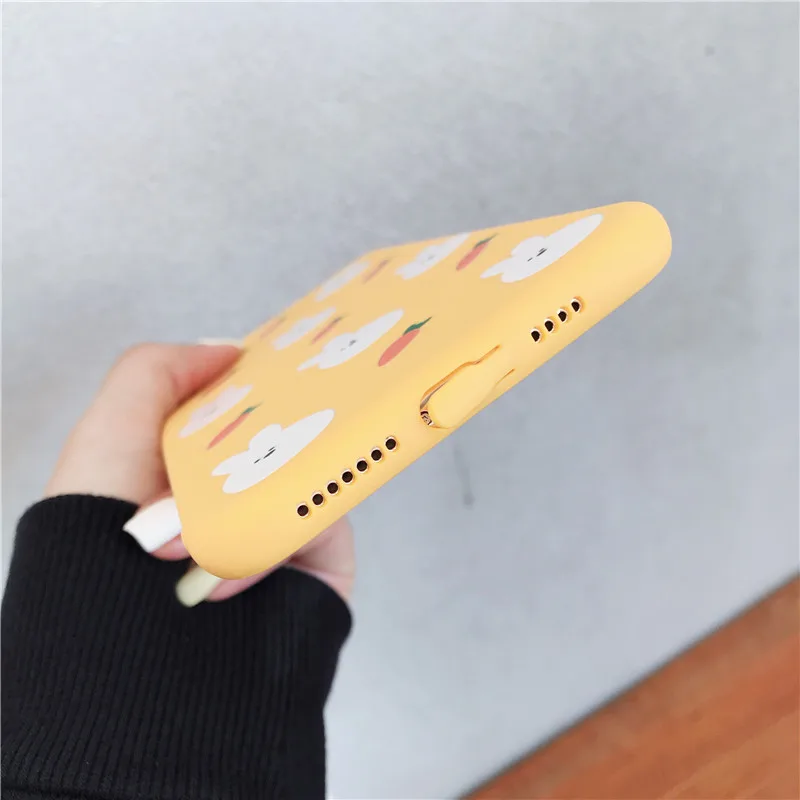 Милый чехол для телефона с кроликом iphone xs Max xr x рисунком морковки задняя крышка 8 7
